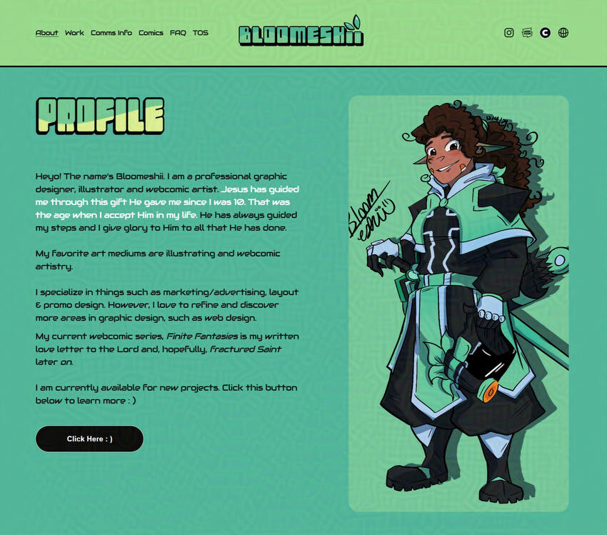 Profile Subpage of Former Website