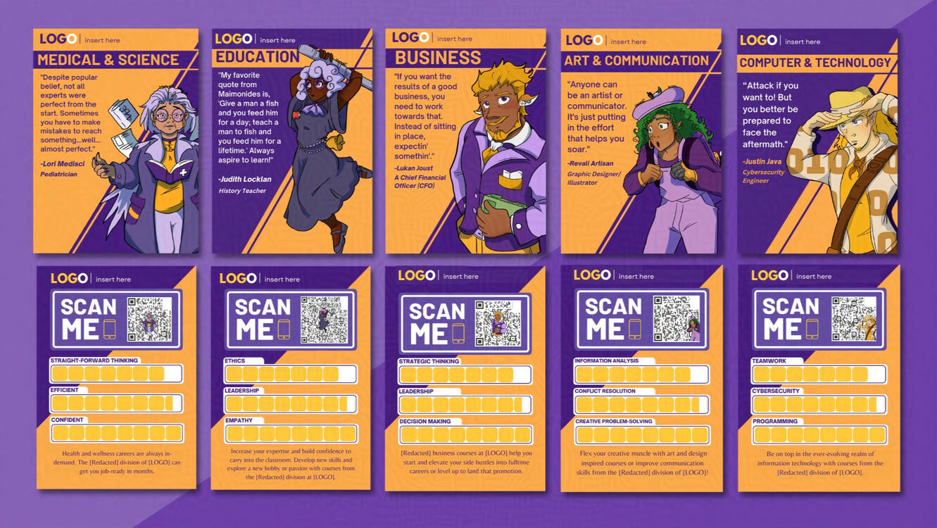 Character Cards for College Fair (2021)